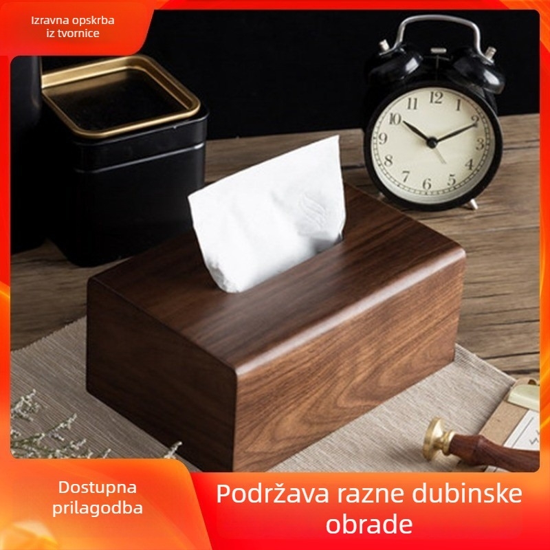 Drvena kutija za maramicice s modernim dizajnom za ured i dnevni boravak