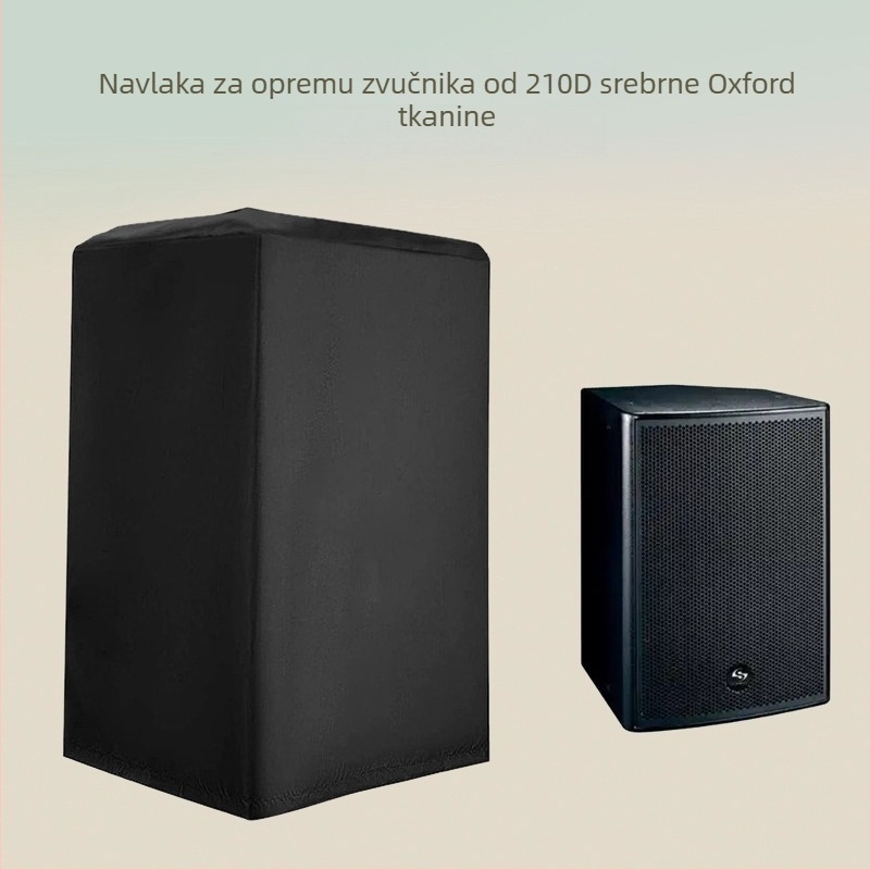 Zaštitna navlaka za multimedijske zvučnike od 210D Oxford platna sa srebrnim slojem, prašno-vodootporna, otporna na pijesak, crna