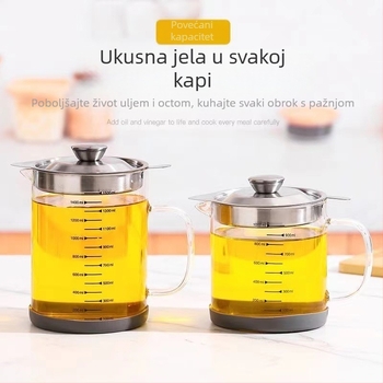 Posuda za ulje od nehrđajućeg čelika i stakla, posuda za začine, velika zapremina, filtr za talog ulja