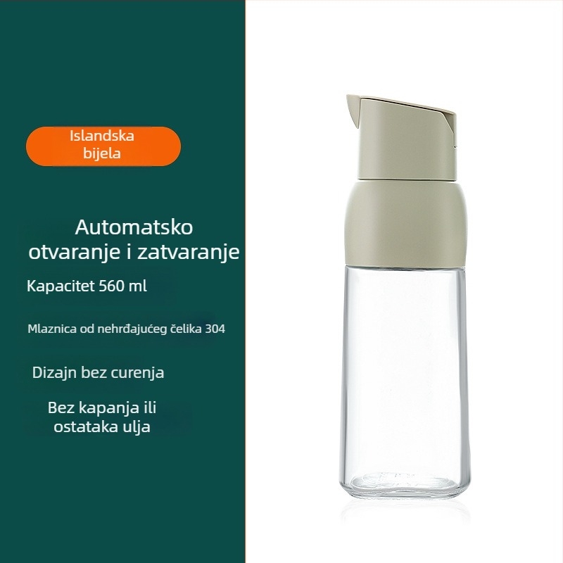 EXTTSEE staklena boca za ulje s automatskim otvorom poklopca gravitacijom, velika kapaciteta, za ulje, ocat i umake u kuhinji