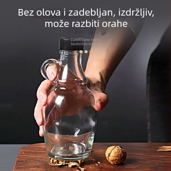 Staklena boca za ulje bez olova, čvrsta s poklopcem, pogodna za sezamovo ulje i ulje kamelije, kućna kuhinja