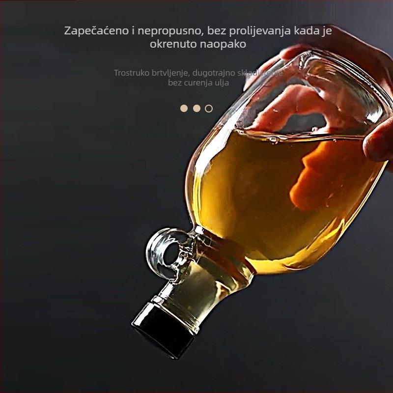 Staklena boca za ulje bez olova, čvrsta s poklopcem, pogodna za sezamovo ulje i ulje kamelije, kućna kuhinja