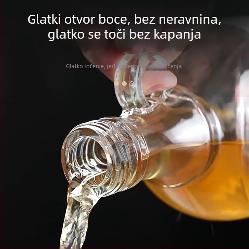 Staklena boca za ulje bez olova, čvrsta s poklopcem, pogodna za sezamovo ulje i ulje kamelije, kućna kuhinja