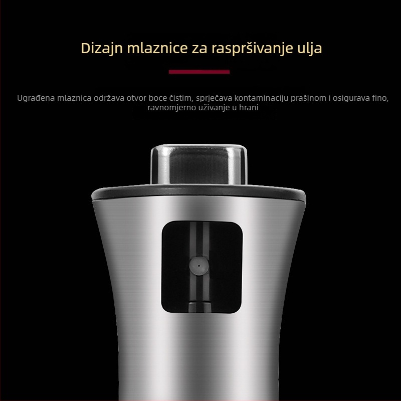 Sprej boca za ulje od nehrđajućeg čelika 304, s tlačnim zatvaračem, otporna na curenje, za kuhinju i roštilj