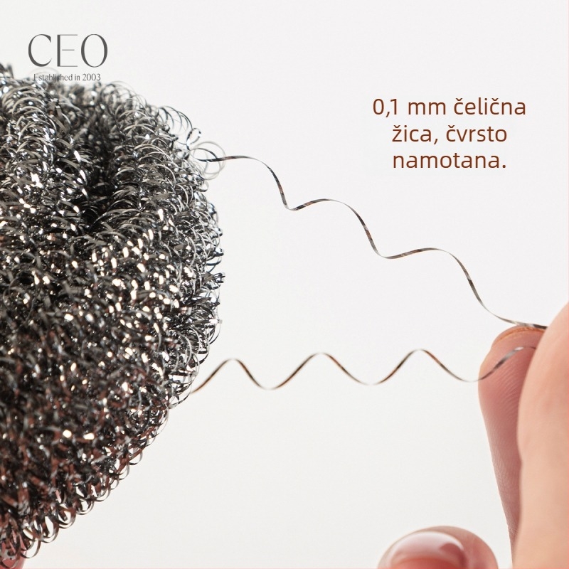 Kuhinjska četka s čeličnom volnatom za čišćenje lonaca i posuđa – set od 4 ili 6 komada
