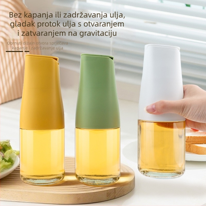 Stakleni set posuda za ulje i začine u kuhinji s automatskim otvaranjem poklopca