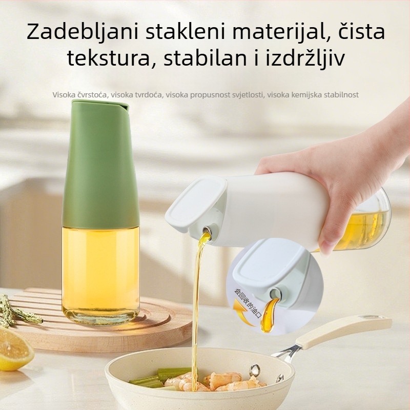 Stakleni set posuda za ulje i začine u kuhinji s automatskim otvaranjem poklopca