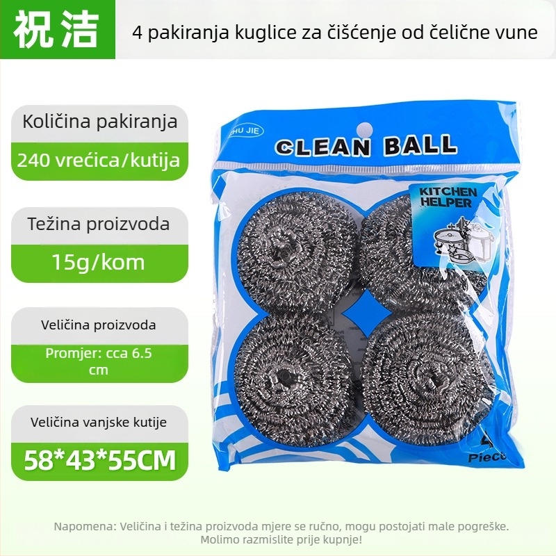 Velika čelična kugla za čišćenje posuđa i tava