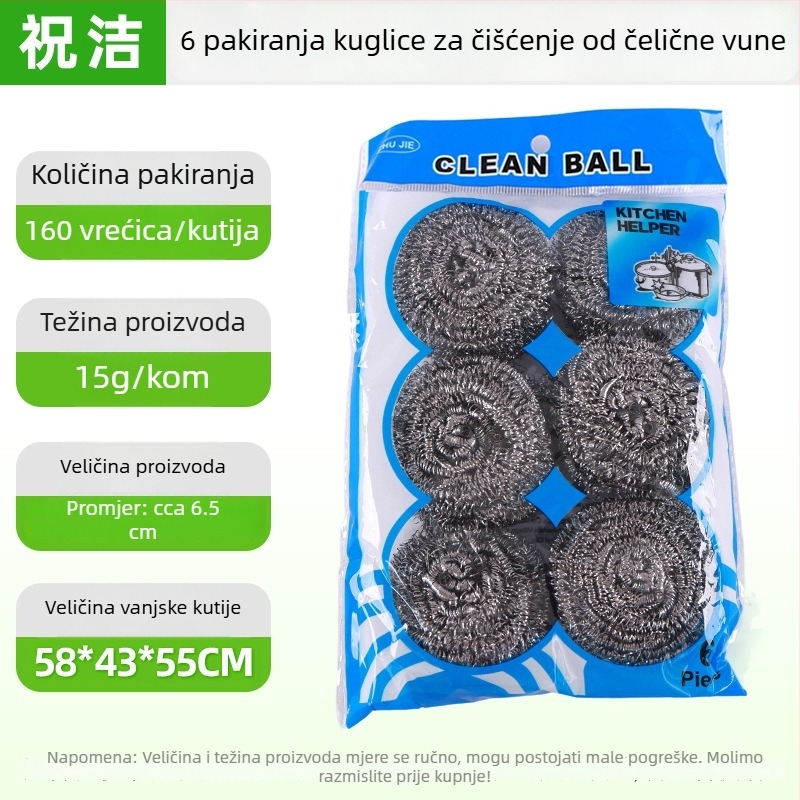 Velika čelična kugla za čišćenje posuđa i tava