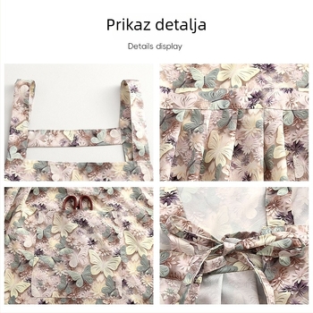 Pregača u stilu vile za kućnu i poslovnu upotrebu u kuhinji, otporna na masnoće, kaiš s džepovima, jedna veličina, pogodno za cvjećarne i slastičarne.