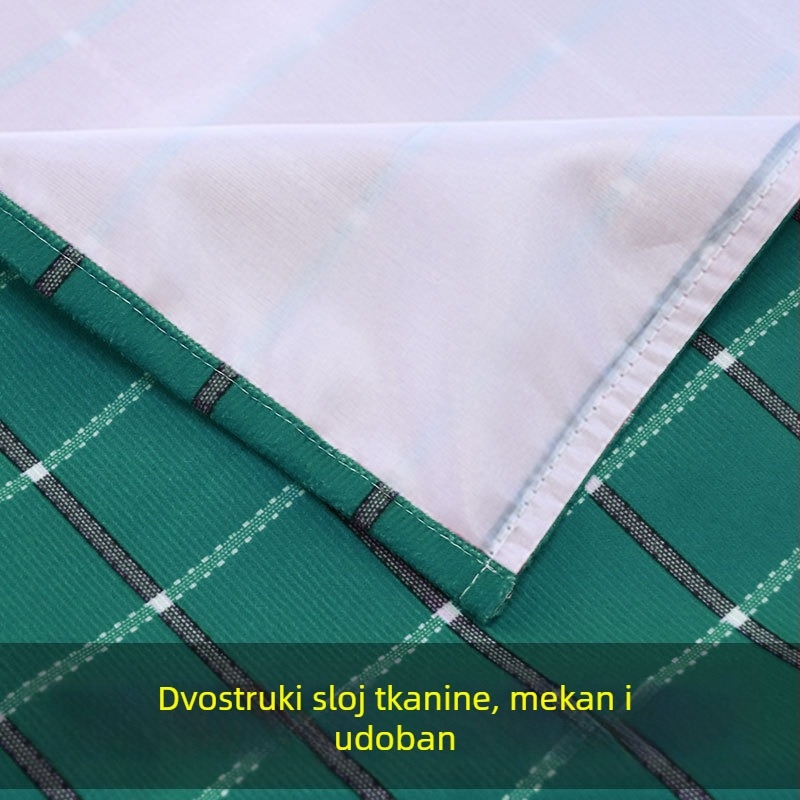 Unisex kuhinjska pregača, vodootporna i otporna na prljavštinu, bez rukava, za kućnu upotrebu, s crtić motivom, od slub pamuka, karirani uzorak, korejski stil