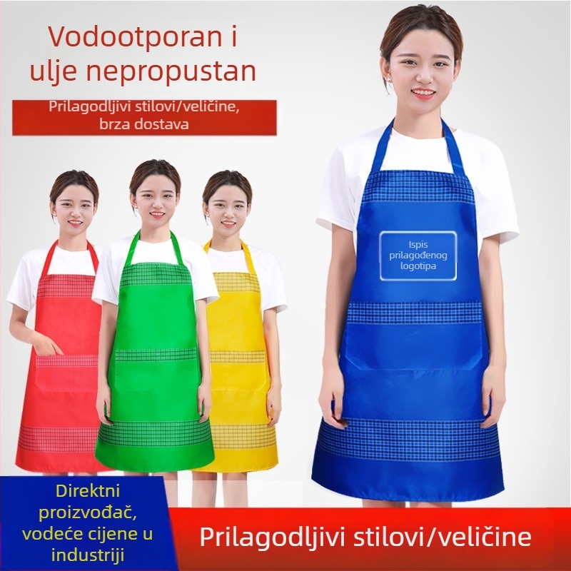 Prilagođena reklamna pregača s otiskom logotipa, vodootporna, bez rukava, poliester, Peach-Skin tkanina, za banke, trgovine s nakitom i nekretnine.