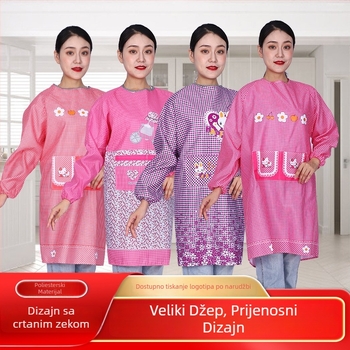 Kuhinja pregača s dugim rukavima, vodootporna i otporna na ulje, s prilagođenim logotipom – za žene i muškarce