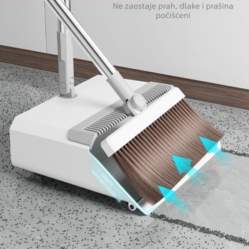 Kućni set metle i lopatice za prašinu za čišćenje poda dnevnog boravka, sklopna rotirajuća produžena površina za čišćenje, sklopiva četka i strugalica