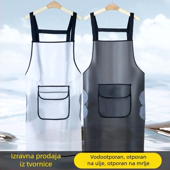 TPU vodootporna i otporna na ulje pregača za frizerski salon, prozirna s džepom, za kuhanje i rad, modernog stila, s prilagođenim logotipom