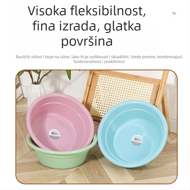 Plastično korito s mogućnošću tiskanja reklame, veliko, debelo korito za dom ili studentski dom, višefunkcionalno za lice, stopala i pranje povrća