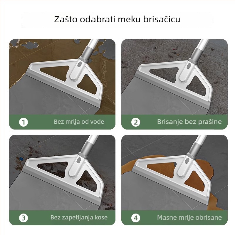 Čarobna metla za kupaonicu sa silikonskom glavom, škrabom za pod i mop