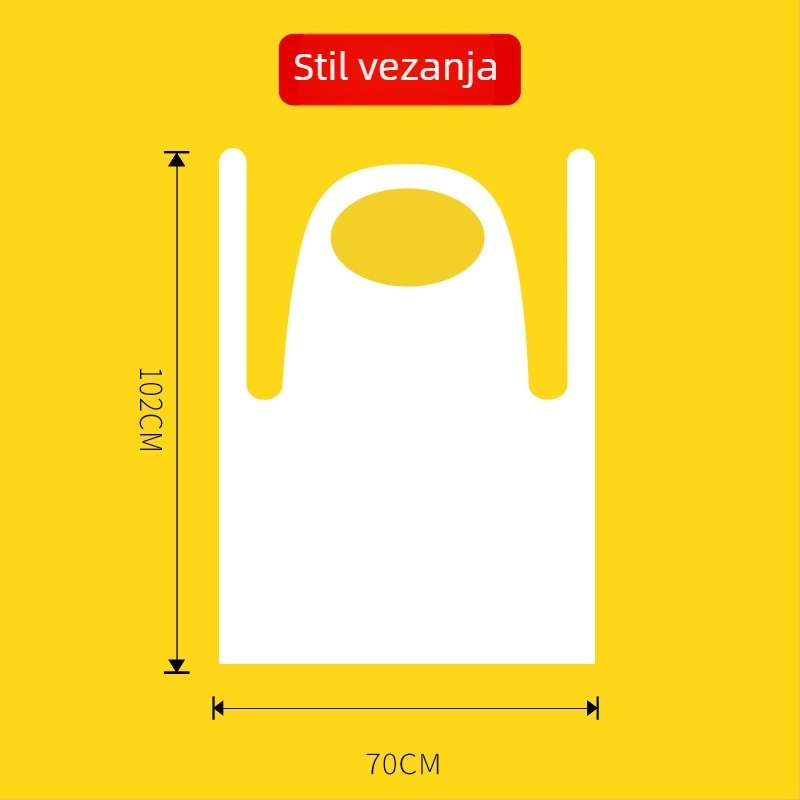 Jednokratna CPE pregača, vodootporna i otporna na ulje, plastična pregača za kuhinju i frizerski salon, jednobojna bijela ili svijetloplava, moderni minimalistički stil