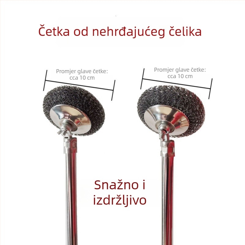 Dulja ručka od nehrđajućeg čelika za čišćenje posuđa i lonaca sa žicom, proširena žičana četka, velika kuhinjska četka za pranje, višenamjenski alat za čišćenje