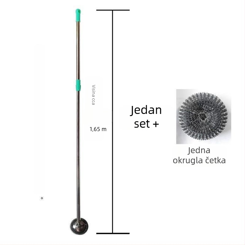 Dulja ručka od nehrđajućeg čelika za čišćenje posuđa i lonaca sa žicom, proširena žičana četka, velika kuhinjska četka za pranje, višenamjenski alat za čišćenje