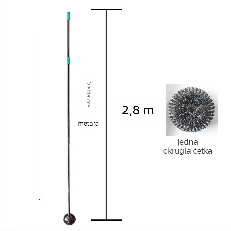 Dulja ručka od nehrđajućeg čelika za čišćenje posuđa i lonaca sa žicom, proširena žičana četka, velika kuhinjska četka za pranje, višenamjenski alat za čišćenje