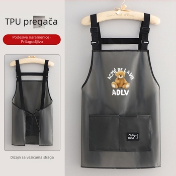TPU vodootporna i otporna na masnoću zástira za kuhinju i catering — bez rukava, jednostavna za održavanje, mogućnost logotipa
