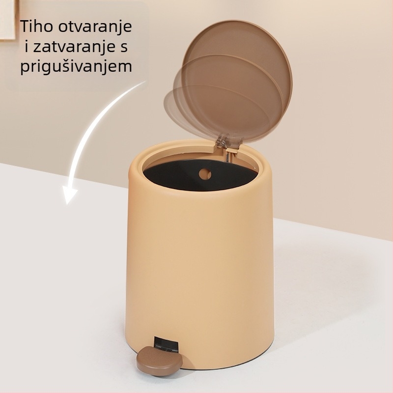 Yongsheng 8L pedalna kanta za otpad s poklopcem, umjetna koža, za spavaću sobu