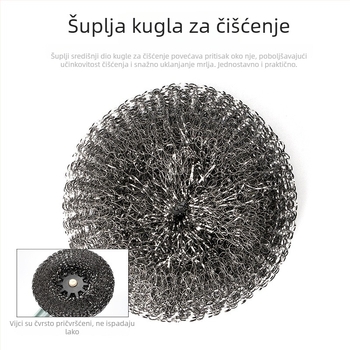 Dulja kuhinjska četka za pranje lonaca i posuđa s čeličnim vlaknastim kuglicama