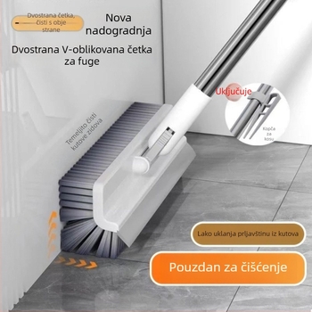 Pet u jedan četka za podove za kupaonicu — duga drška, čišćenje zidova i pločica, bez mrtvih kutova