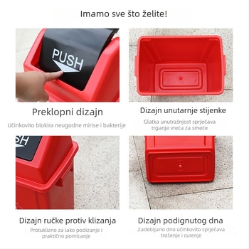 Veliki plastični vanjski spremnik za otpad s preklopnim poklopcem, za sortiranje u četiri boje, za komercijalnu upotrebu
