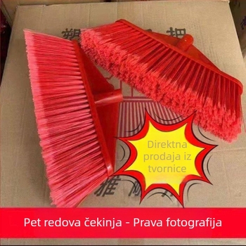 Glava metle s pet redova tvrdih vlakana, izdržljiva i visoke kvalitete – za kuću, škole, sanitaciju i gradilišta.