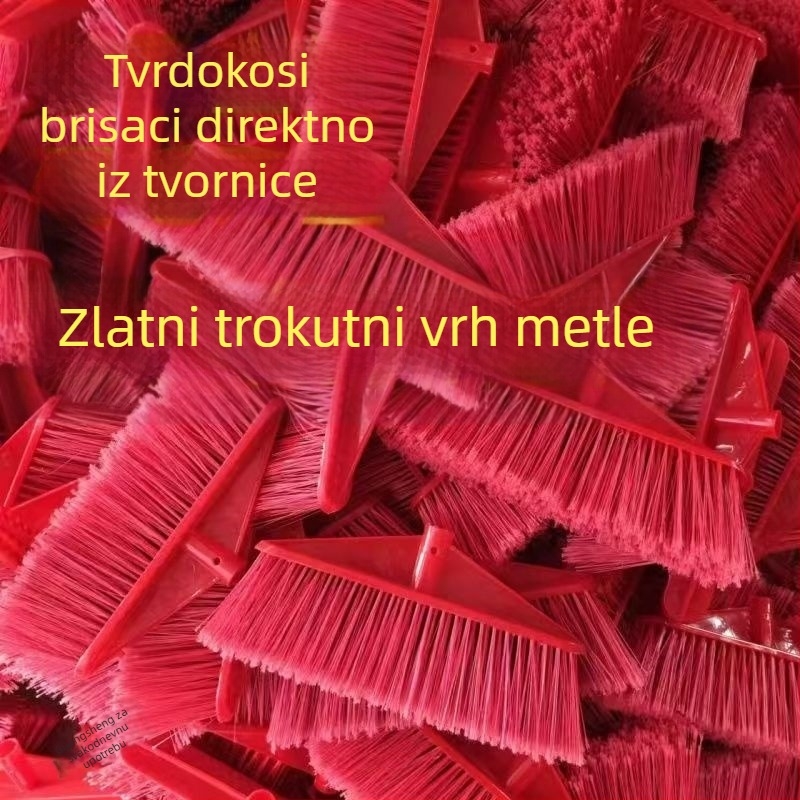 Glava metle s pet redova tvrdih vlakana, izdržljiva i visoke kvalitete – za kuću, škole, sanitaciju i gradilišta.