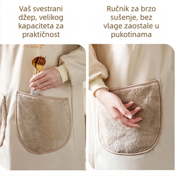 Kuhinjski prsluk s dugim rukavima, vodootporan i otporan na mrlje, za kuhanje i pripremu hrane, izdržljivo radno odijelo.