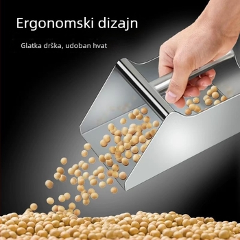 Debeli čelični set za čišćenje: posuda za prašinu, lopatica za zrnce, lopata za hranu i metla za supermarkete i prehrambene tvornice