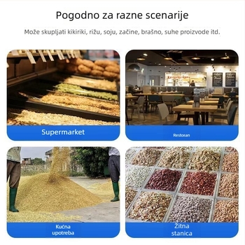 Debeli čelični set za čišćenje: posuda za prašinu, lopatica za zrnce, lopata za hranu i metla za supermarkete i prehrambene tvornice