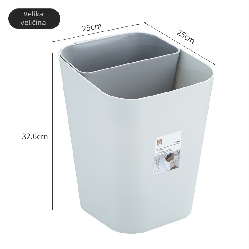 Kuhinjski koš za suhe i mokre otpade, otvoren vrh, europski stil, plastični, 10 L