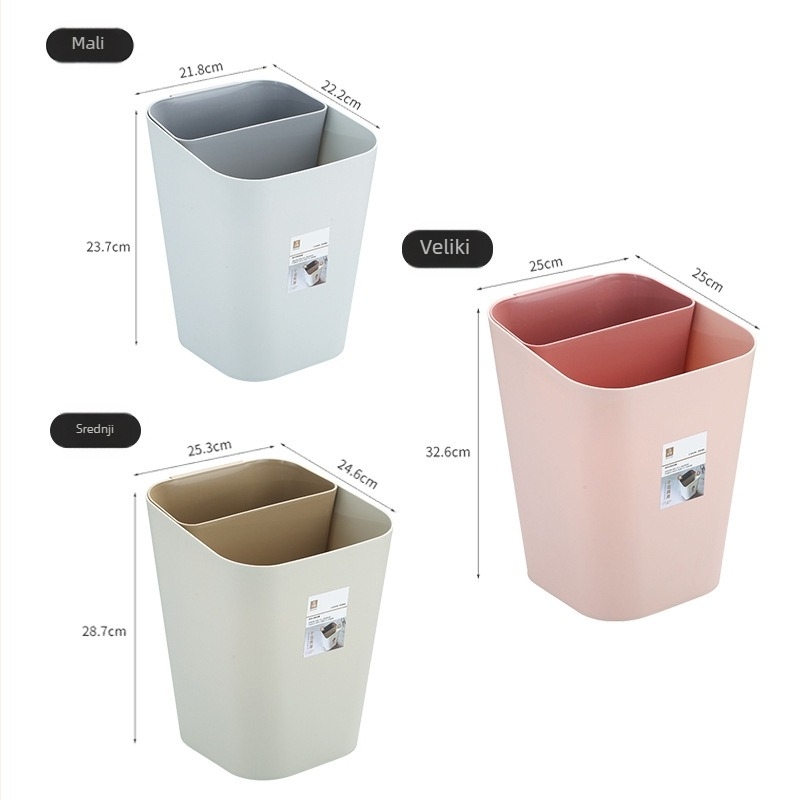 Kuhinjski koš za suhe i mokre otpade, otvoren vrh, europski stil, plastični, 10 L