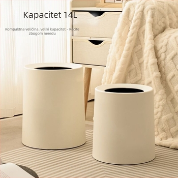 Plastični koš za otpad s otvorenim vrhom, jednostavan minimalistički dizajn, kapacitet 12 L i više, kućna upotreba, pogodan za dnevni boravak ili spavaću sobu