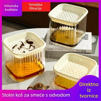 Stolna kanta za odvod čaja s filtrom za listove i mokro-suhi odjeljak
