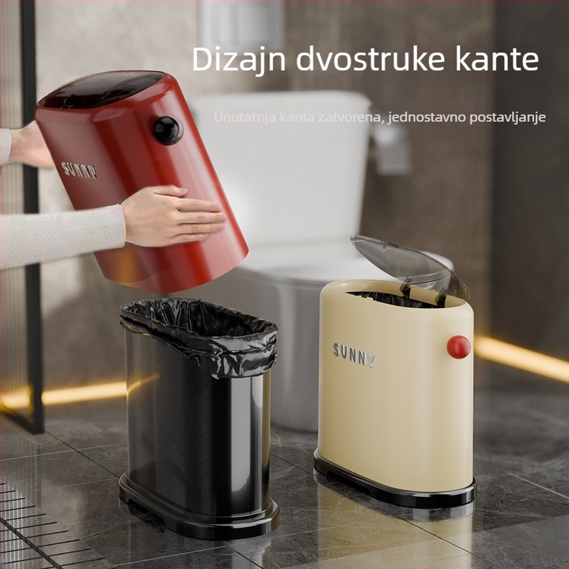 Dopamin automatski apsorbirajući koš za otpad u kupaonici za pukotine između pločica, višenamjenski kućni spremnik s pritisknim poklopcem