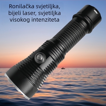 P70 potapljačka LED svjetiljka visoke jačine, fokus 26800, vodootporna, baterija 26650, za noćno ronjenje i upotrebu na vodi i kopnu