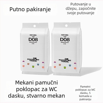 Pocket Travel Jednokratno vodootporno pokrivalo za WC dasku – pamuk, prenosno, za hotel i postporođajnu njegu
