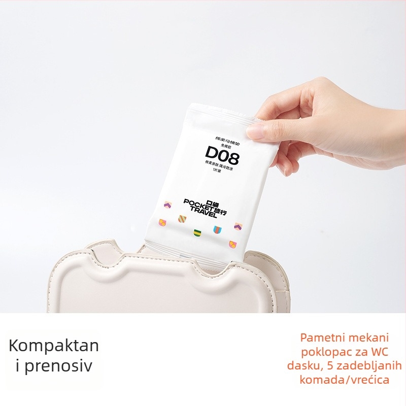 Pocket Travel Jednokratno vodootporno pokrivalo za WC dasku – pamuk, prenosno, za hotel i postporođajnu njegu