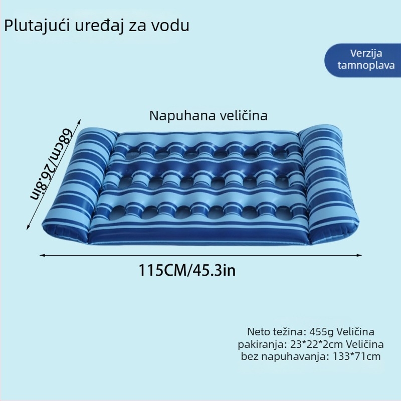 Prijenosna PVC napuhljiva vodena ležaljka za odrasle s 18 odjeljaka – plutanje za bazen, vanjska upotreba