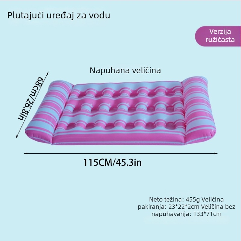 Prijenosna PVC napuhljiva vodena ležaljka za odrasle s 18 odjeljaka – plutanje za bazen, vanjska upotreba