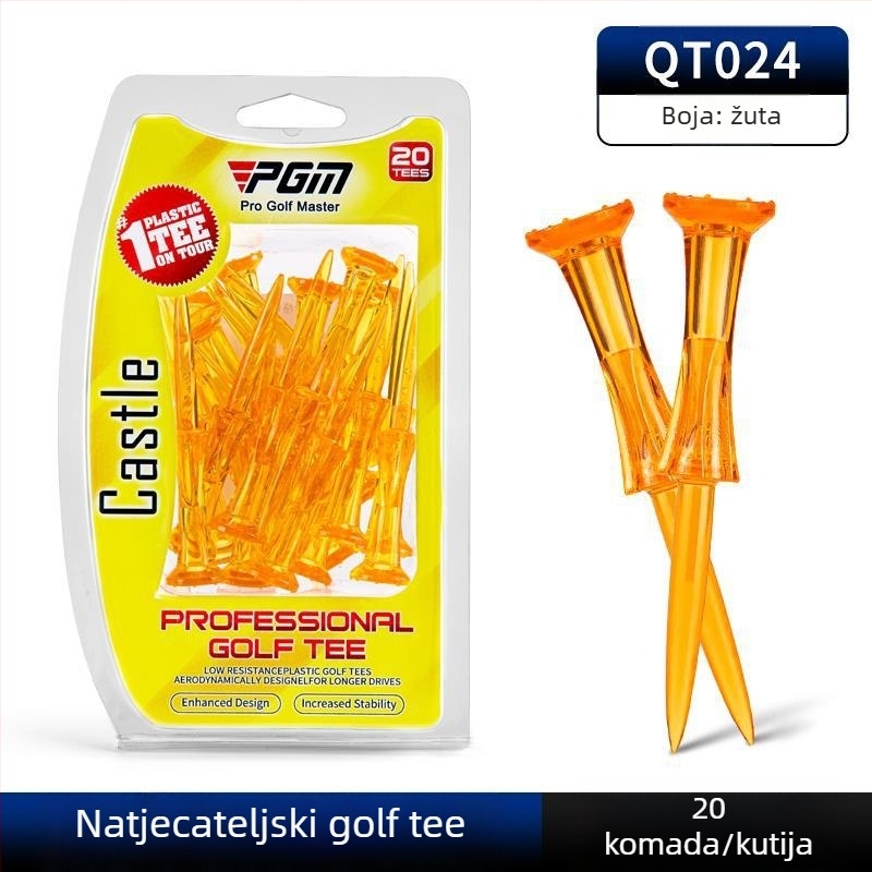 PGM Golf Tee – Natjecateljski tee za golf, glava s 8‑točkom krunom, izdržljiv, 20 kom./kutija