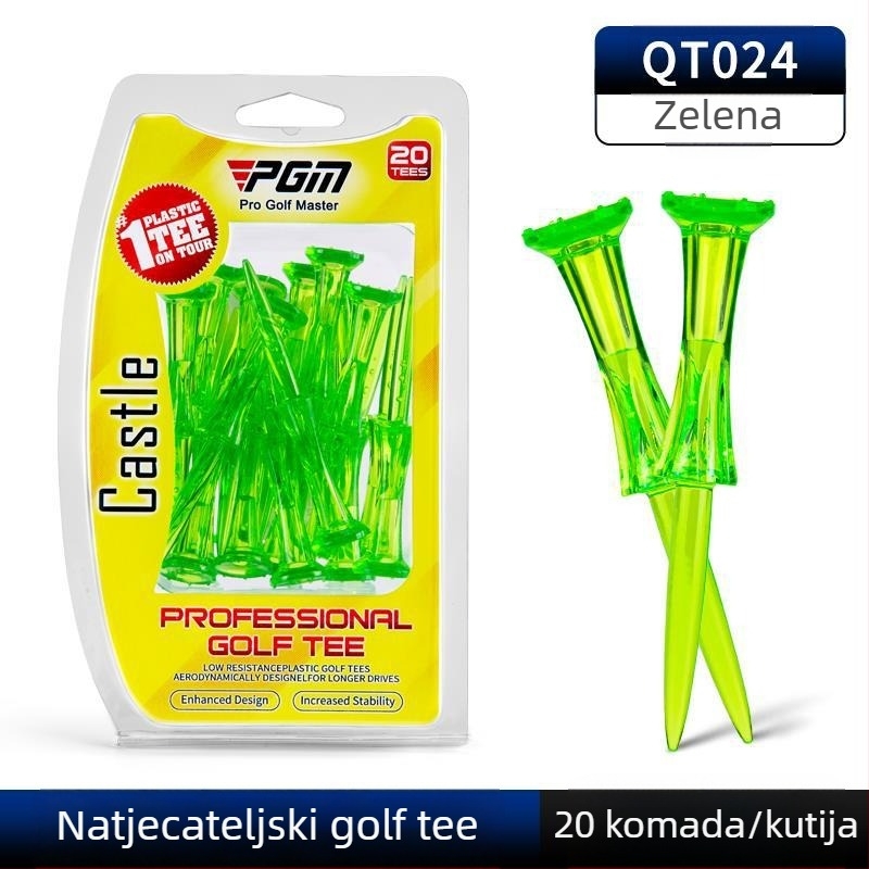 PGM Golf Tee – Natjecateljski tee za golf, glava s 8‑točkom krunom, izdržljiv, 20 kom./kutija