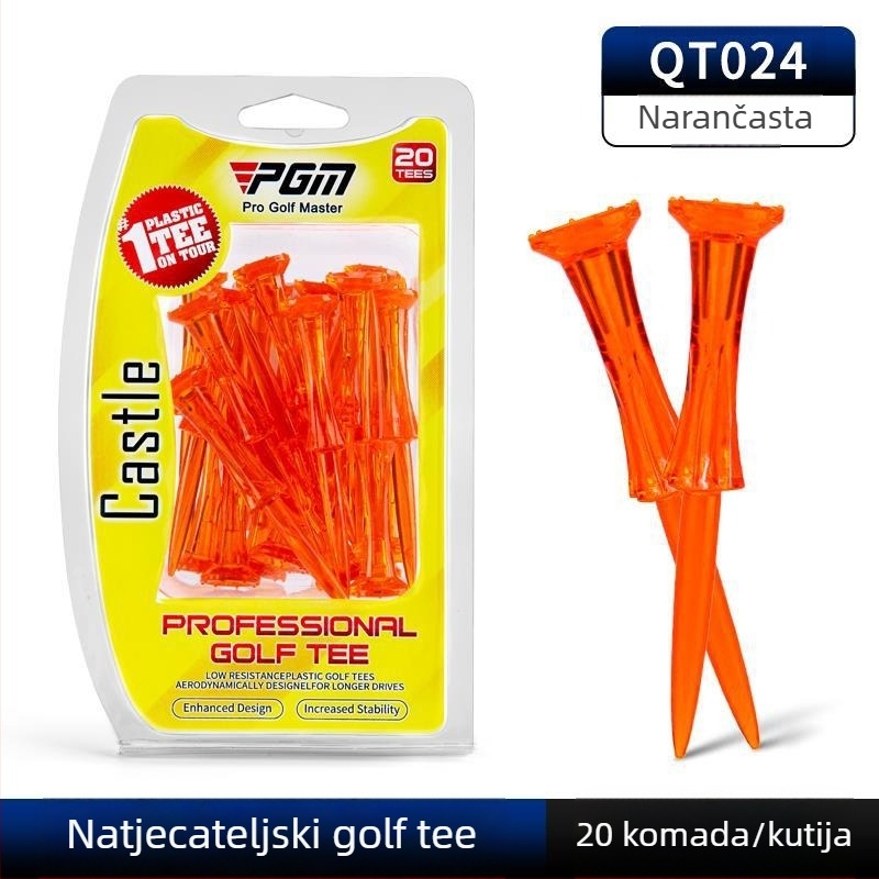 PGM Golf Tee – Natjecateljski tee za golf, glava s 8‑točkom krunom, izdržljiv, 20 kom./kutija