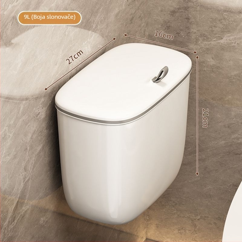 Zidni kanta za otpad s poklopcem za WC i kupaonicu, uski zidni koš za kućnu kuhinju
