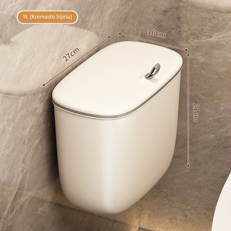 Zidni kanta za otpad s poklopcem za WC i kupaonicu, uski zidni koš za kućnu kuhinju
